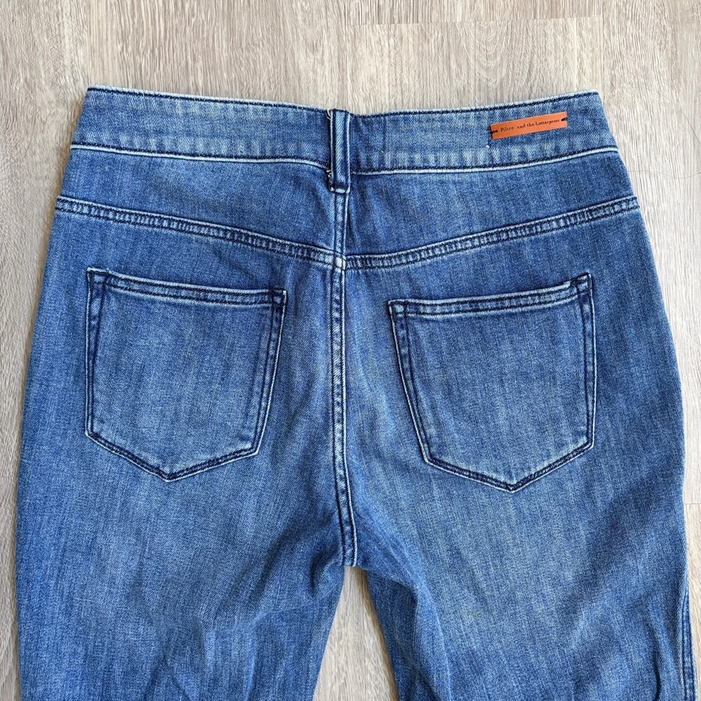Anthropologie Pilcro Mid-Blue Flared Wide-Leg Jeans - Picture 6 of 16